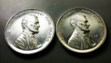 2x ITR .999 HIGH RELIEF Silver Rounds -LINCOLN CENT obv