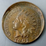 1901-p CUPPED Off-Center INDIAN HEAD CENT Error -WOW!