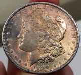 1890-p Morgan Silver Dollar -TONED