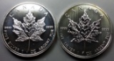 2x .9999 Canadian Maple Leaf