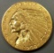 1908 GOLD $2.5 Incuse Indian
