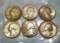 6x SILVER Washington Quarters -TONED