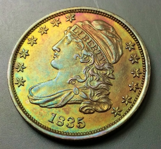 1835 Capped Bust Dime -MOSTER TONED