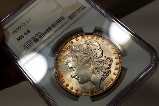 1899-O Morgan Silver Dollar NGC ms64 -TONED