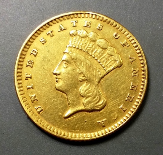 1874 GOLD $1 Indian Princess