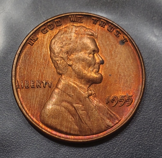 1955 *DOUBLED DIE* Lincoln Cent -MONSTER TONED