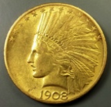 1908 GOLD $10 Indian
