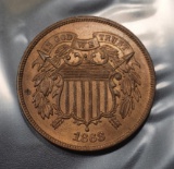 UNC 1868 2c Two Cent Piece... FS-303 w/ STRONG 