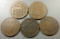 5x Two Cent (2c) Pieces