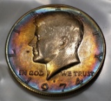1974-D Kennedy Half Dollar -RAINBOW TONED