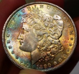 1890-p Morgan Silver Dollar -TONED
