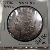 1896-p Morgan Silver Dollar -VAM 20