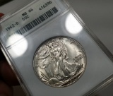 1942-D Walking Liberty Half Dollar -ANACS ms64