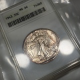 1943-p Walking Liberty Half -ANACS ms64