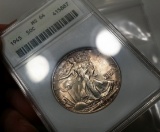 1945-p Walking Liberty Half Dollar -ANACS ms64