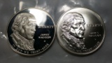 2x 1993 James Madison SILVER Commemoratives