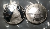 2x 1994 US Capitol SILVER Commemoratives