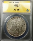 1886-p Morgan Silver Dollar -VAM 7