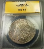 1884-o Morgan Silver Dollar -VAM 38