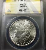 1887-P Morgan Silver Dollar -VAM 21