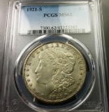 1921-S Morgan Dollar -PCGS ms62