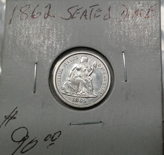 1862-P Seated Dime