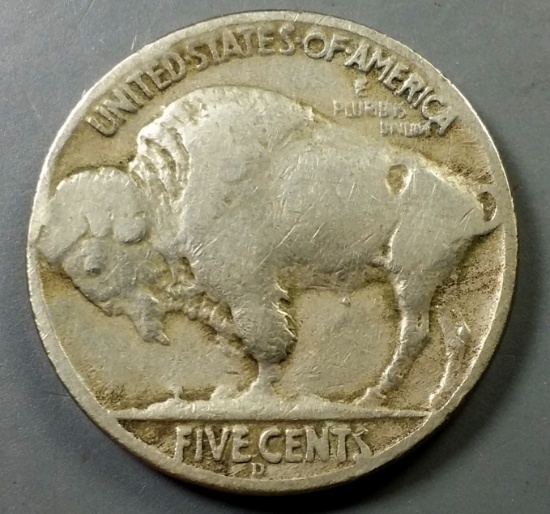1937-D THREE LEG Buffalo Nickel
