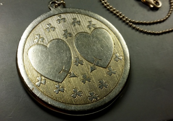 Morgan Dollar Necklace w/ Hearts 'LOVE TOKEN' Bezel
