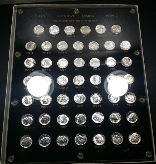 Roosevelt Dime FULL BU SET in Capital Plastics Display