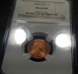 1909-P Lincoln Wheat Cent -NGC ms64 RB