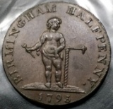 BU 1793 Great Britain Warwickshire 1/2 Penny Token