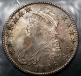 1818 Capped Bust Half-Dollar -TONED