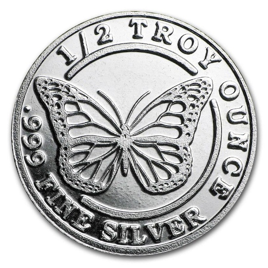 1/2 oz Silver Round - Monarch Precious Metals (Monarch Butterfly)