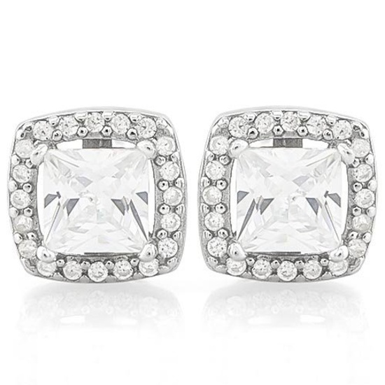 7 CARAT (42 PCS) FLAWLESS CREATED DIAMOND 925 STERLING SILVER EARRINGS