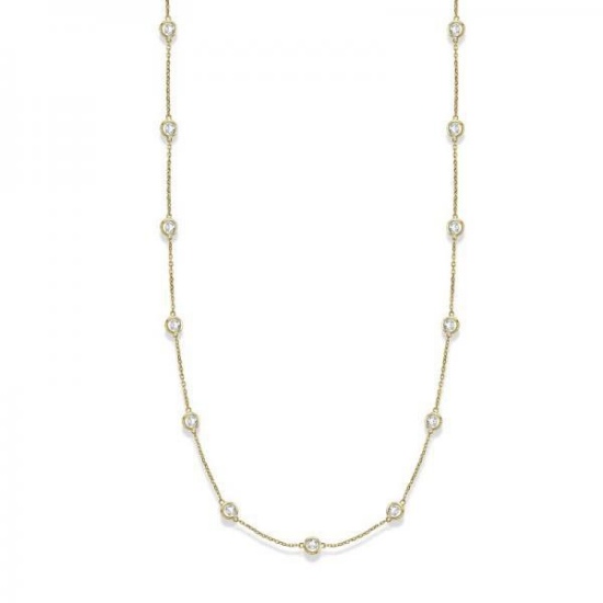 36 inch Diamonds by The Yard Station Necklace 14k Yellow Gold (3.00ct)