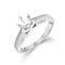 14KT White Gold 1/8 ct Solitaire Engagement Rings with Tulip Wider/Heavier Cathedral Comfort Feel Di