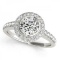 14KT White Gold 1 1/2 ct Halo Engagement Ring with G-H color and I1-/I2+ clarity diamonds.