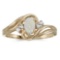 Certified 10k Yellow Gold Oval Opal And Diamond Ring 0.23 CTW