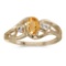 Certified 14k Yellow Gold Oval Citrine And Diamond Ring 0.32 CTW