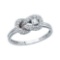 Certified 14K White Gold Fashion Knot Diamond Ring 0.21 CTW