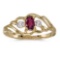 Certified 10k Yellow Gold Oval Rhodolite Garnet And Diamond Ring 0.24 CTW