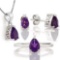 3 2/3 CARAT AMETHYST 925 STERLING SILVER SET