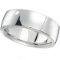 Men's Wedding Band Low Dome Comfort-Fit in 14k White Gold (7 mm)