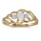 Certified 14k Yellow Gold Oval White Topaz And Diamond Ring 0.24 CTW