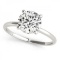 14KT White Gold 1 ct Solitaire Engagement Ring with G-H color and I1-/I2+ clarity diamonds.