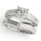 14KT White Gold 1/3 ct Solitaire Engagement & Wedding Ring Set with G-H color and SI3/I1 clarity dia