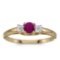 Certified 10k Yellow Gold Round Ruby And Diamond Ring 0.25 CTW