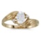 Certified 10k Yellow Gold Oval White Topaz And Diamond Ring 0.5 CTW