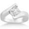 Princess Cut Tension Set Engagement Ring 14k White Gold 1.00 ctw