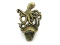 Antique Gold Cast Iron Wall Mounted Octopus Bottle Opener 6in.
